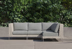 Canapé d'angle d'extérieur en résine tressée ajourée - 4 places