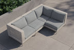 Canapé d'angle d'extérieur en résine tressée ajourée - 4 places