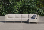 Canapé d'angle d'extérieur en résine tressée ajourée - 5 places