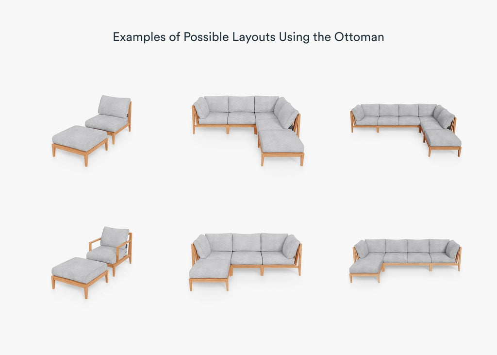 Pouf multifonctionnel d'extérieur en teck
