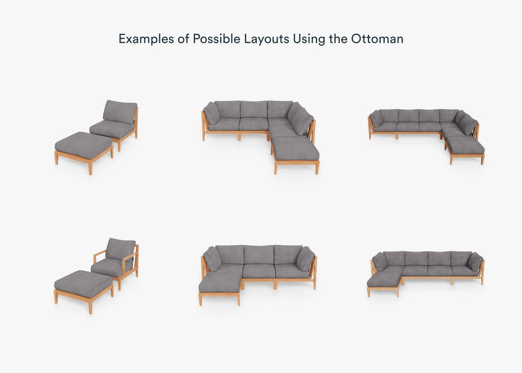 Pouf multifonctionnel d'extérieur en teck