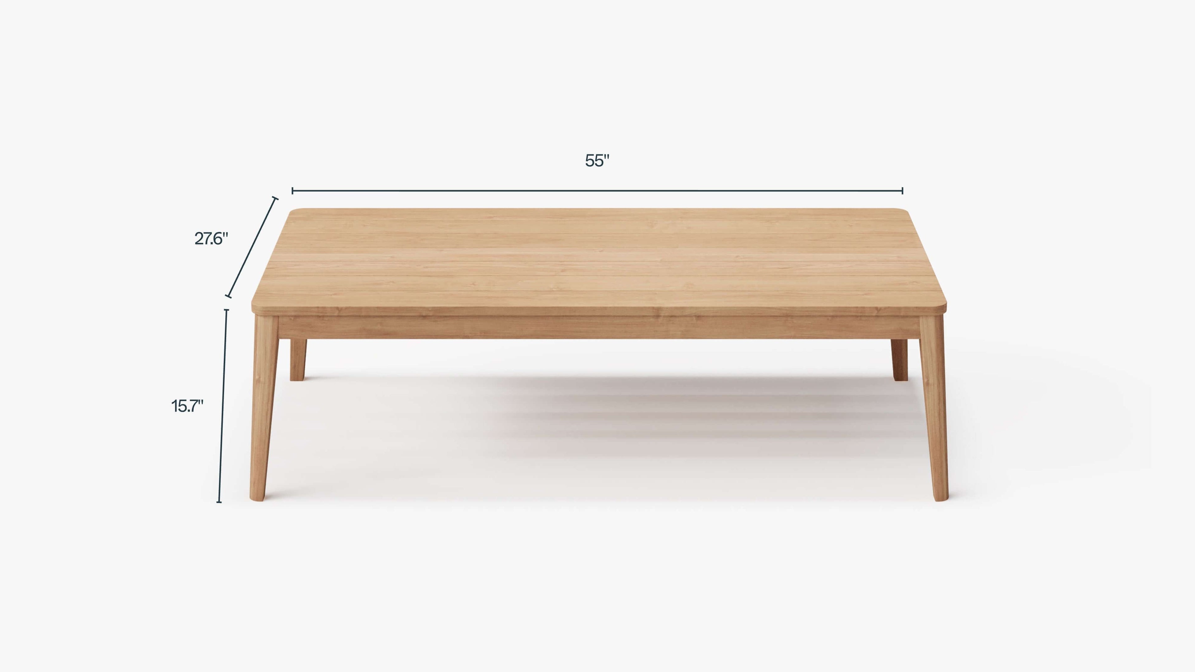 Table basse d'extérieur en teck - Pieds fuselés