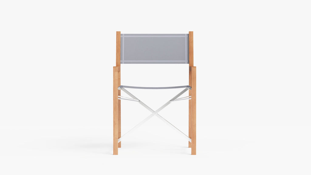 Chaise de directeur de salle à manger extérieure en teck