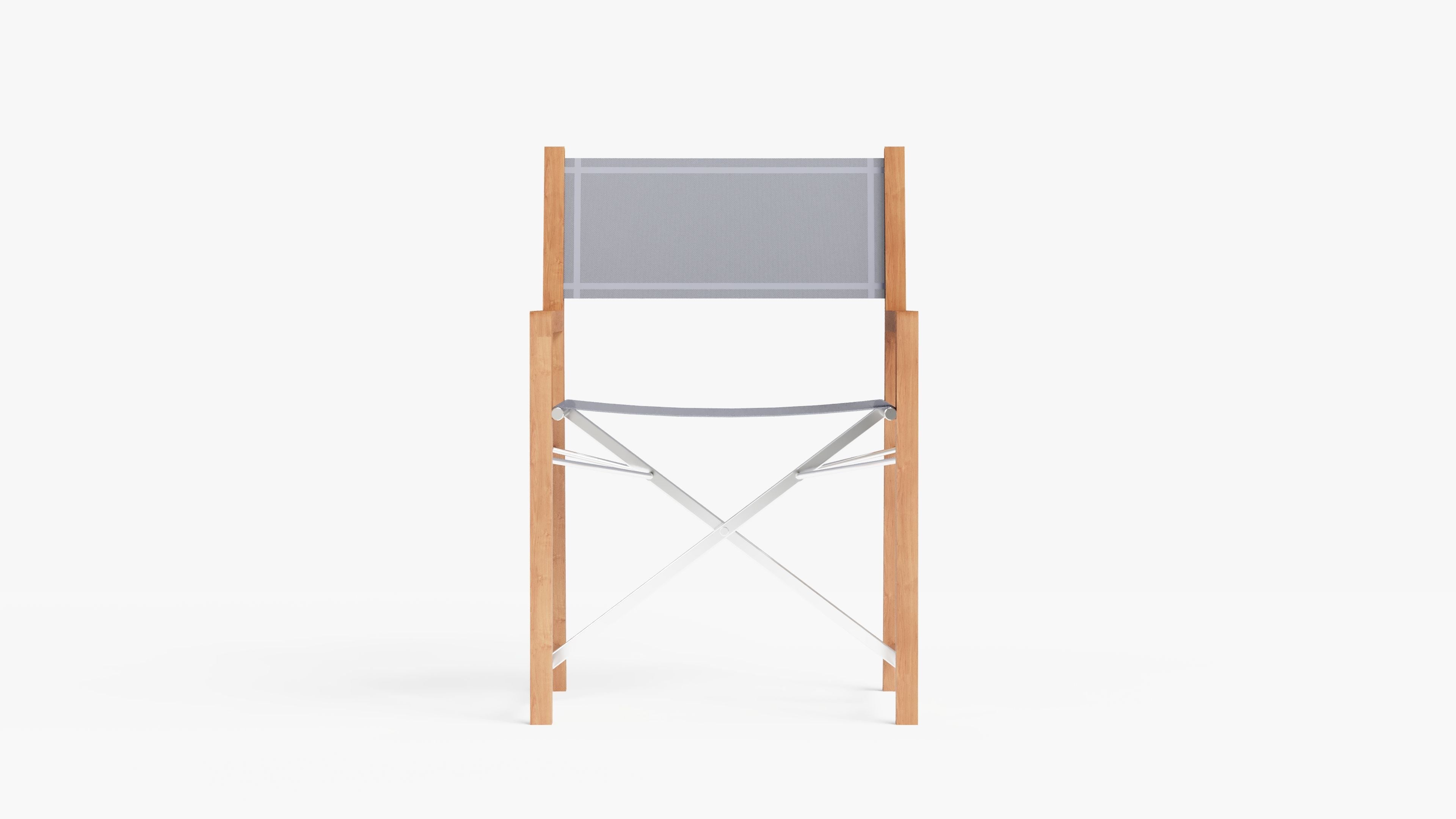 Chaise de directeur de salle à manger extérieure en teck