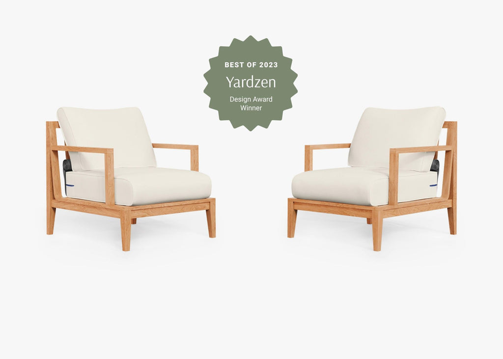 Ensemble de conversation avec fauteuil d'extérieur en teck