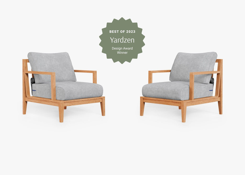 Ensemble de conversation avec fauteuil d'extérieur en teck