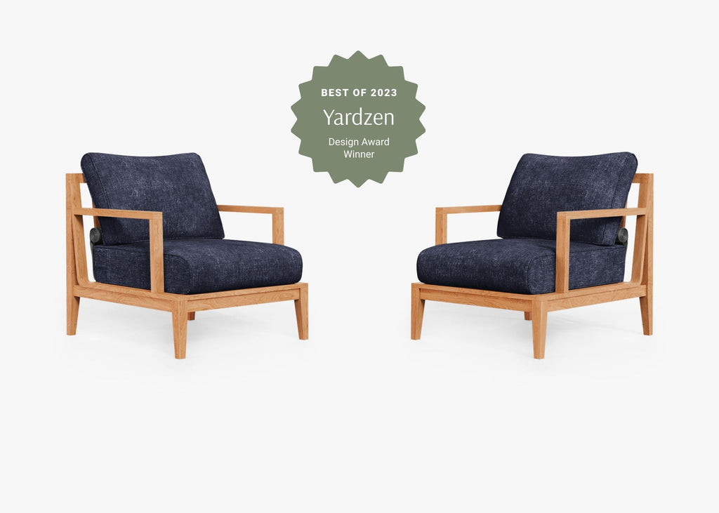 Ensemble de conversation avec fauteuil d'extérieur en teck