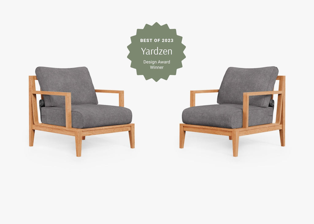 Ensemble de conversation avec fauteuil d'extérieur en teck