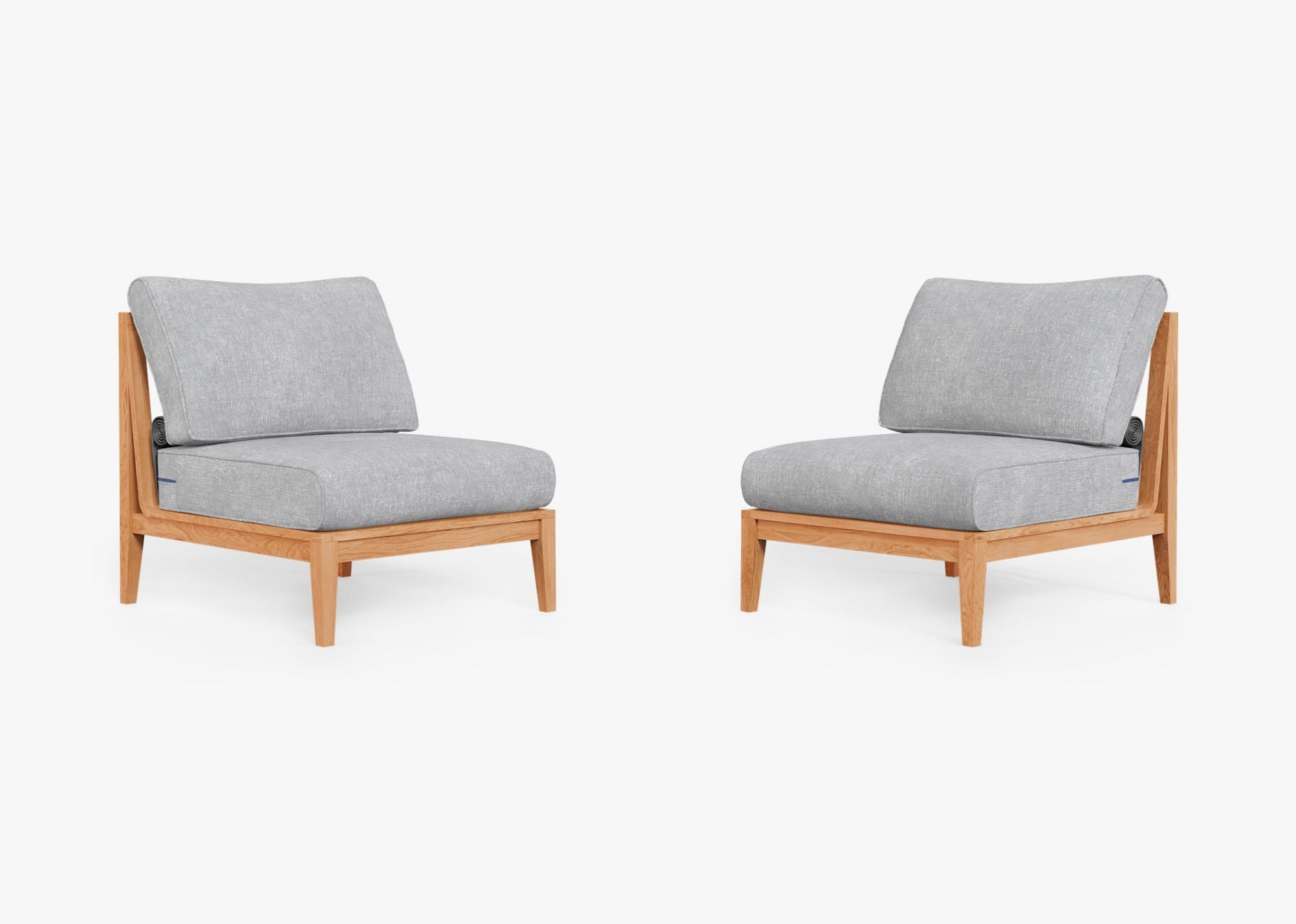 Ensemble de conversation de chaises de jardin sans accoudoirs en teck