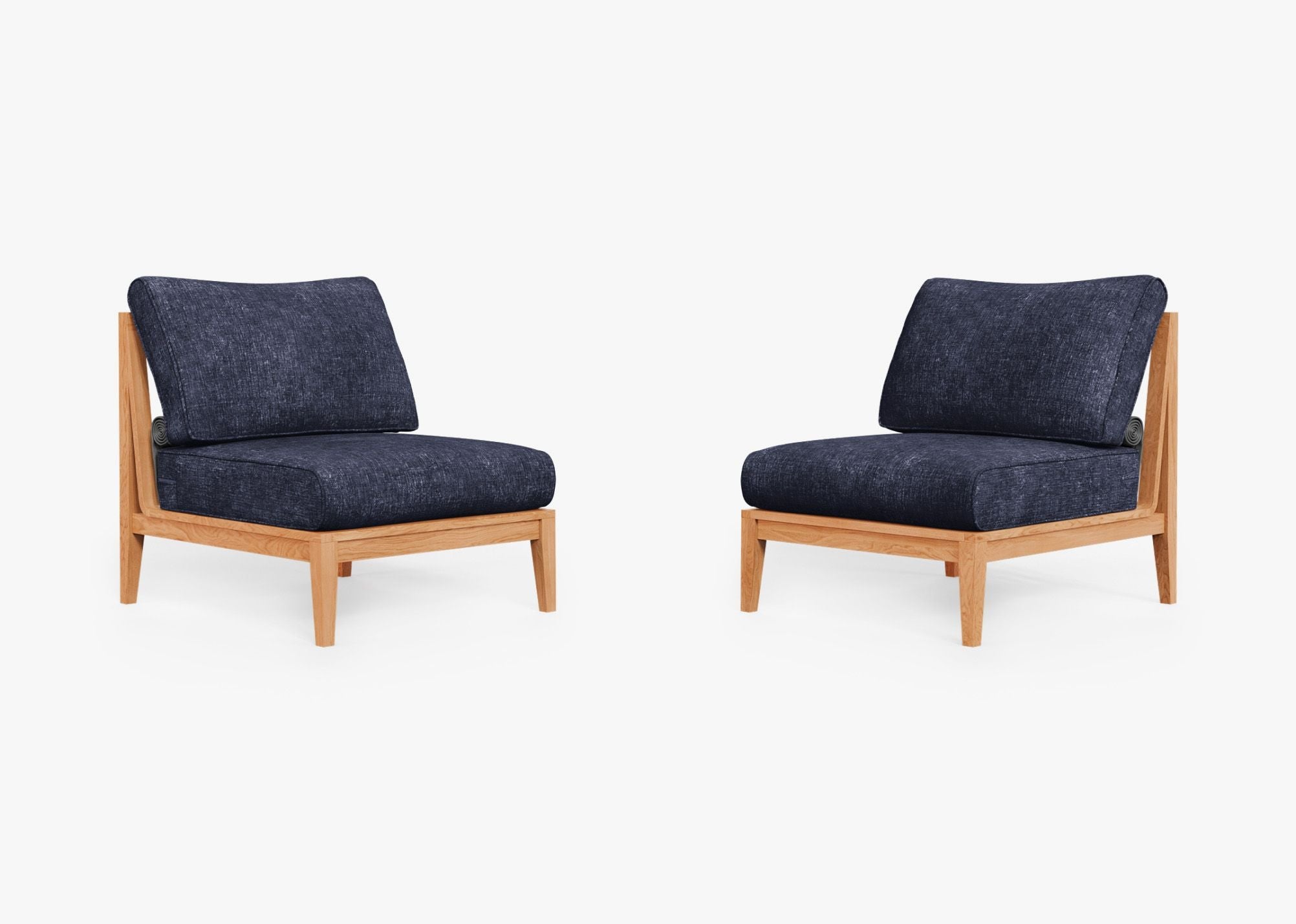 Ensemble de conversation de chaises de jardin sans accoudoirs en teck