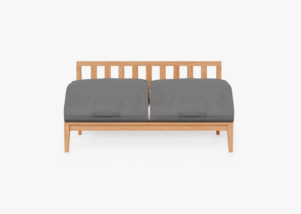 Canapé deux places d'extérieur sans accoudoirs en teck