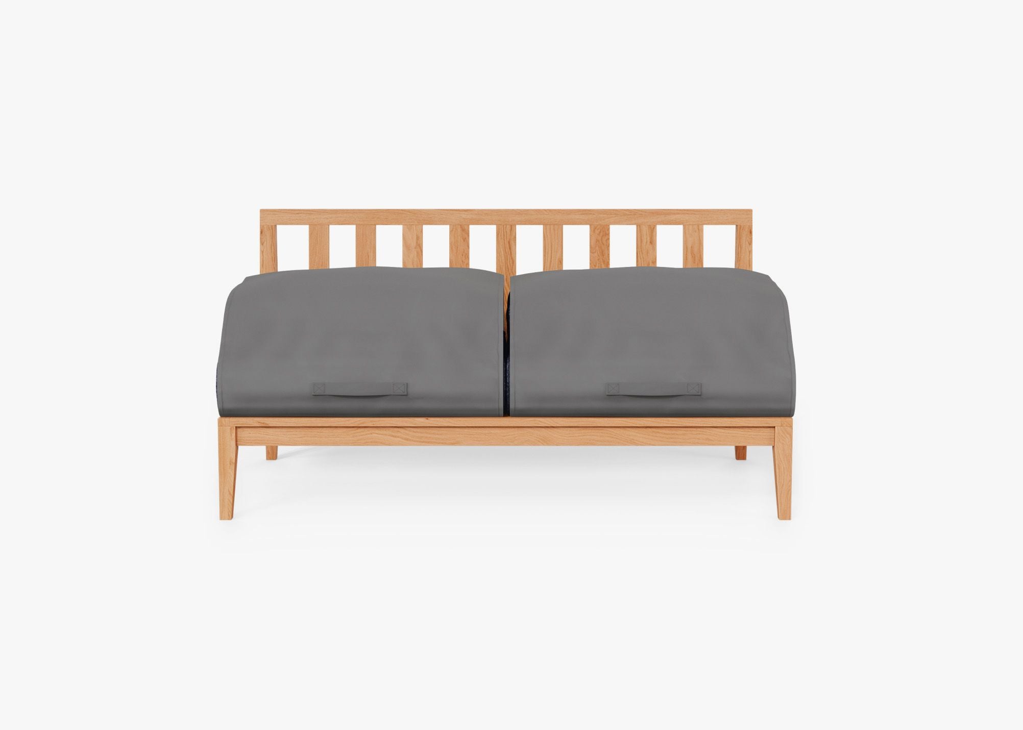 Canapé deux places d'extérieur sans accoudoirs en teck