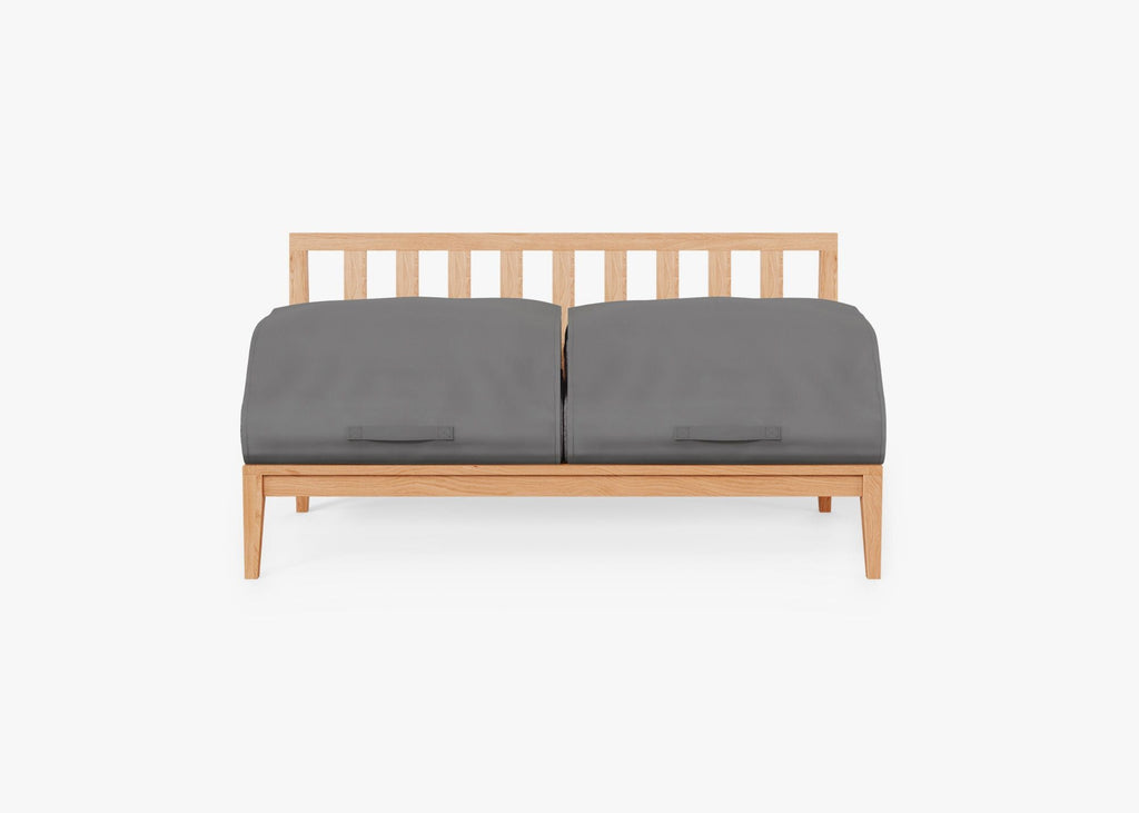 Canapé deux places d'extérieur sans accoudoirs en teck