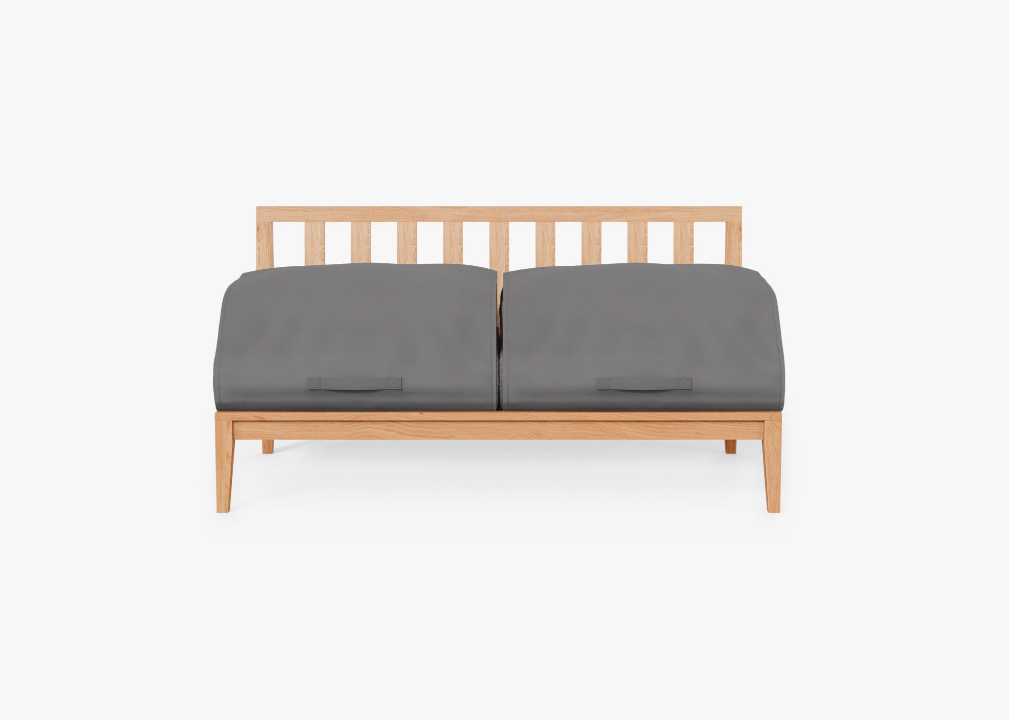 Canapé deux places d'extérieur sans accoudoirs en teck