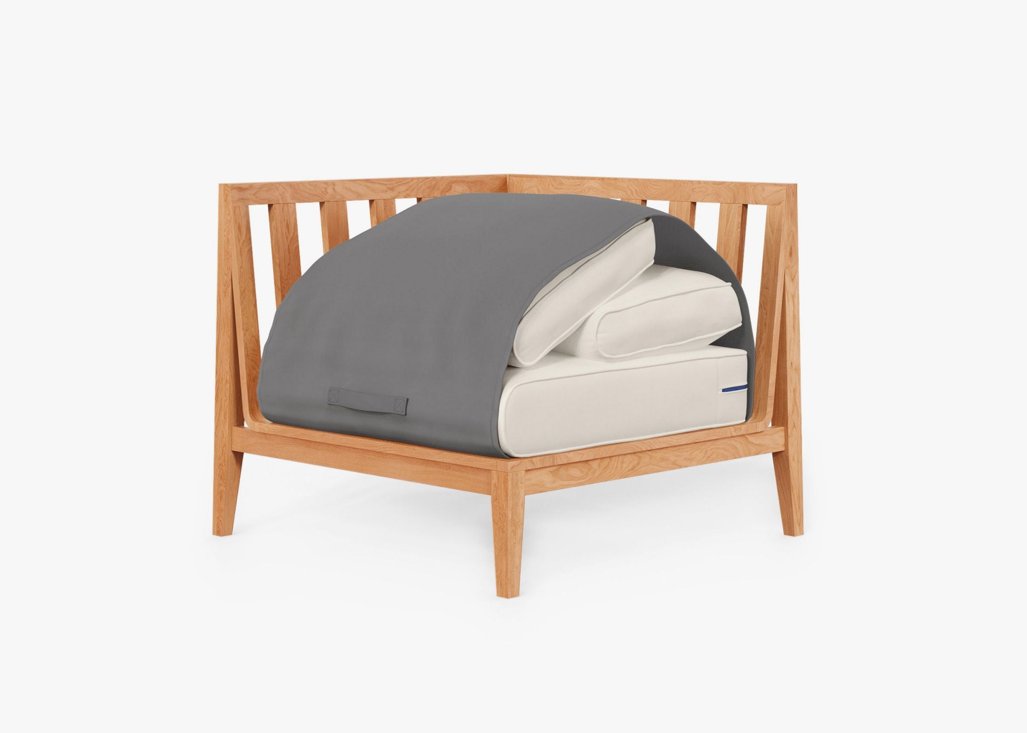 Fauteuil d'angle d'extérieur en teck - Droite