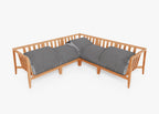 Canapé d'angle d'extérieur en teck - 5 places