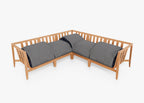 Canapé d'angle d'extérieur en teck - 5 places