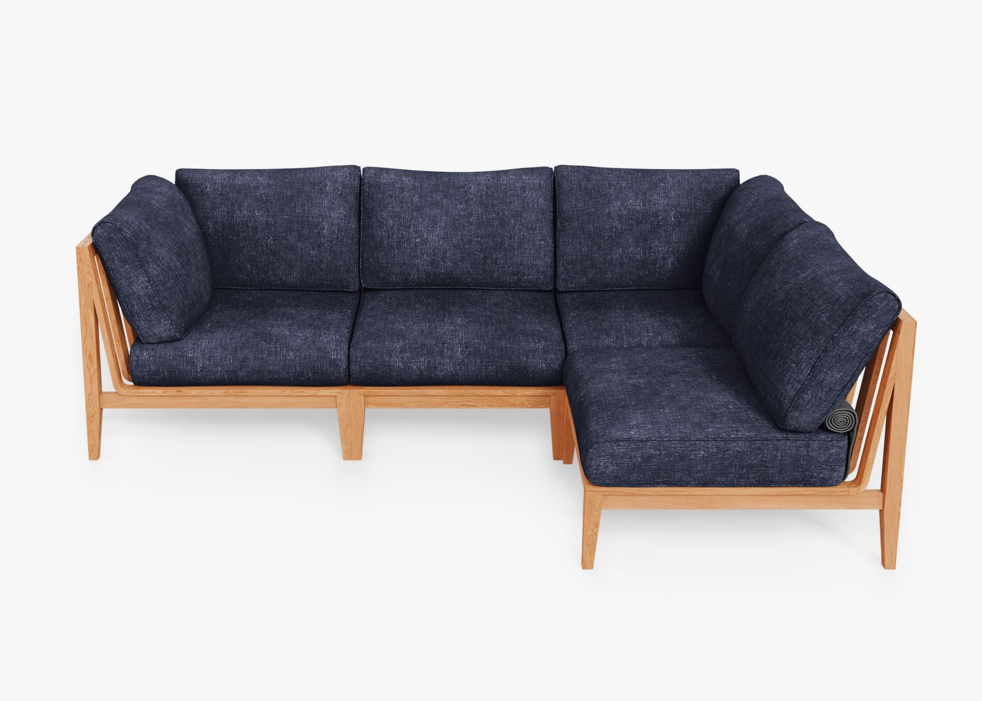 Canapé d'angle d'extérieur en teck - 4 places