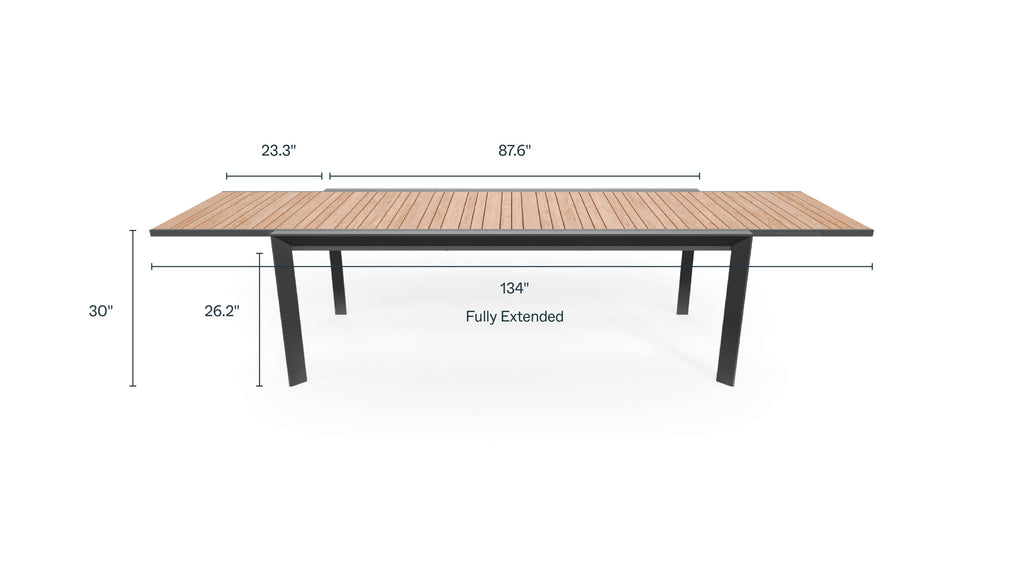 Table de salle à manger extensible d'extérieur en teck et aluminium + 12 chaises de réalisateur en teck