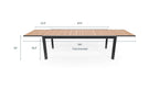 Table de salle à manger extensible d'extérieur en teck et aluminium + 8 fauteuils 595
