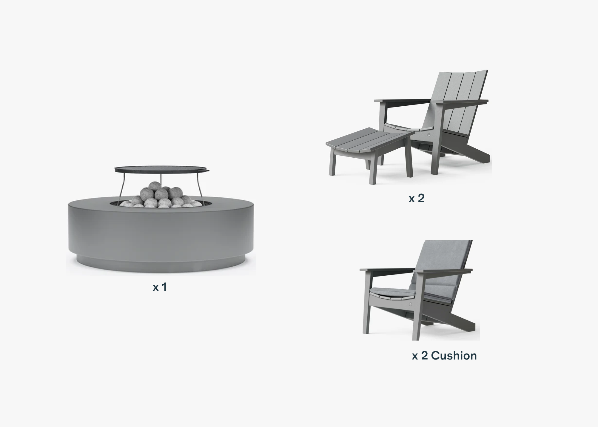 Ensemble de deux foyers au propane