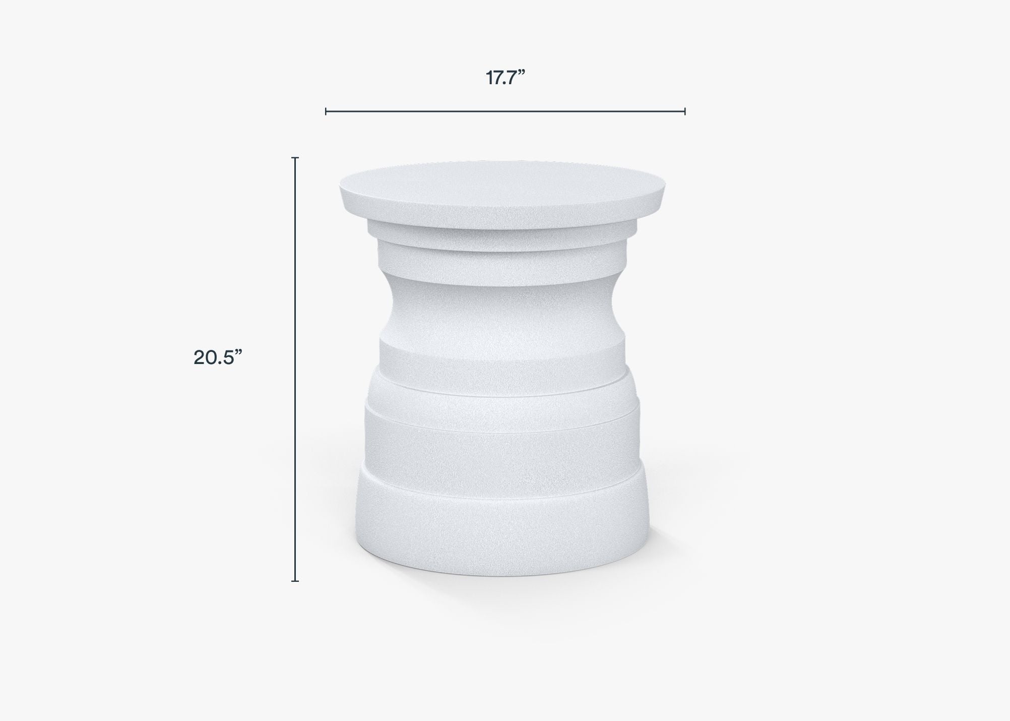 Table d'appoint extérieure en béton à plusieurs niveaux