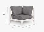 Chaise d'angle d'extérieur en aluminium blanc - Gauche