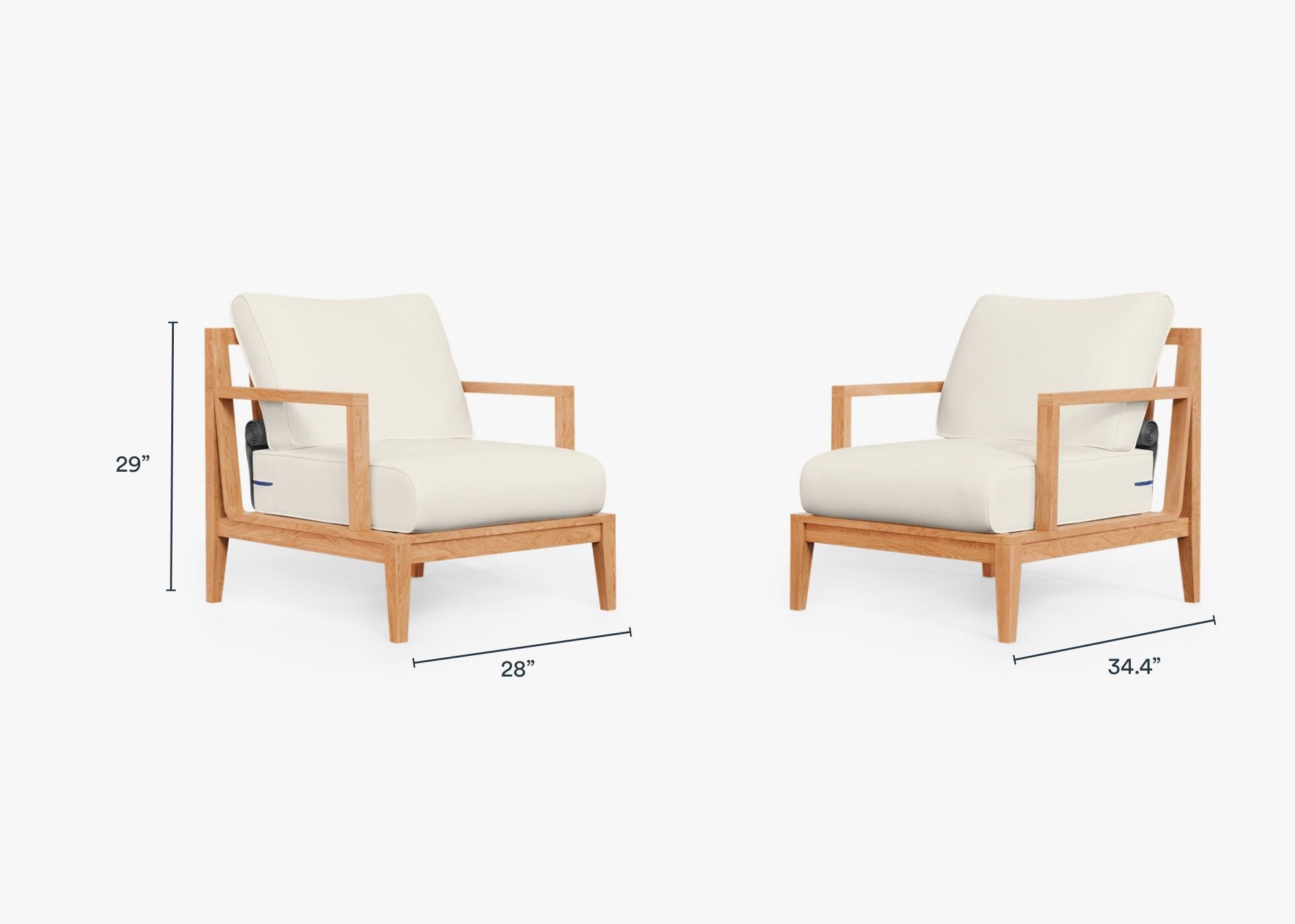 Ensemble de conversation avec fauteuil d'extérieur en teck