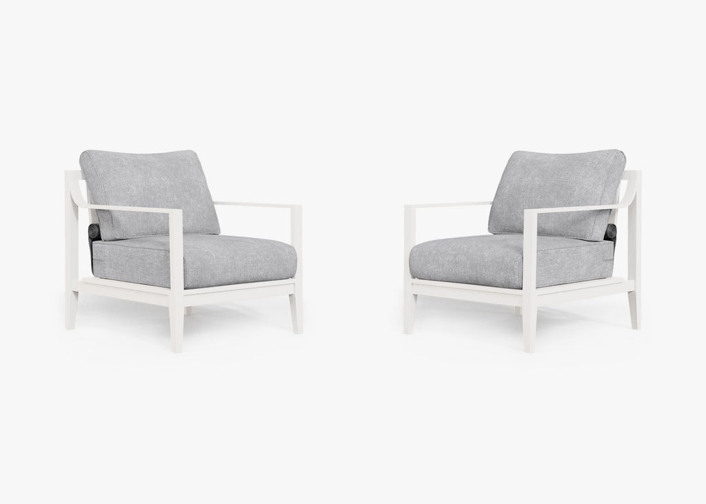 Ensemble de conversation fauteuil d'extérieur en aluminium blanc