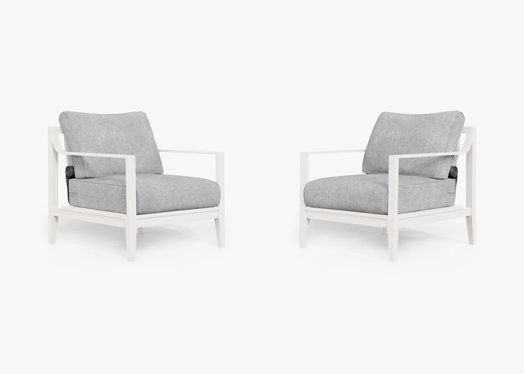 Ensemble de conversation fauteuil d'extérieur en aluminium blanc