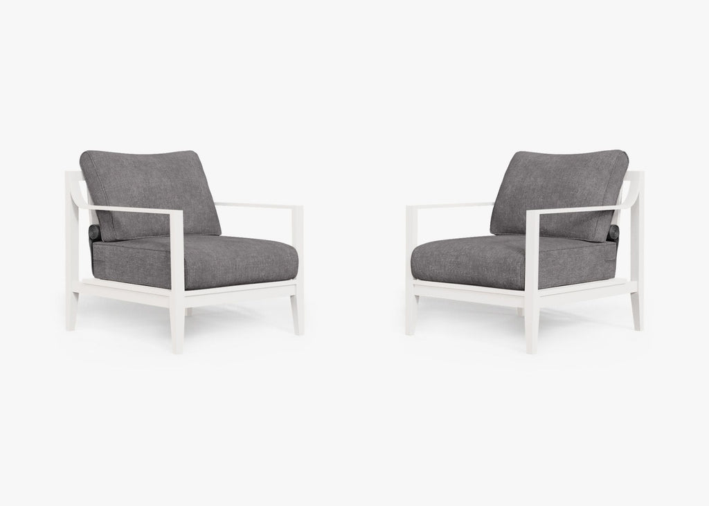 Ensemble de conversation fauteuil d'extérieur en aluminium blanc