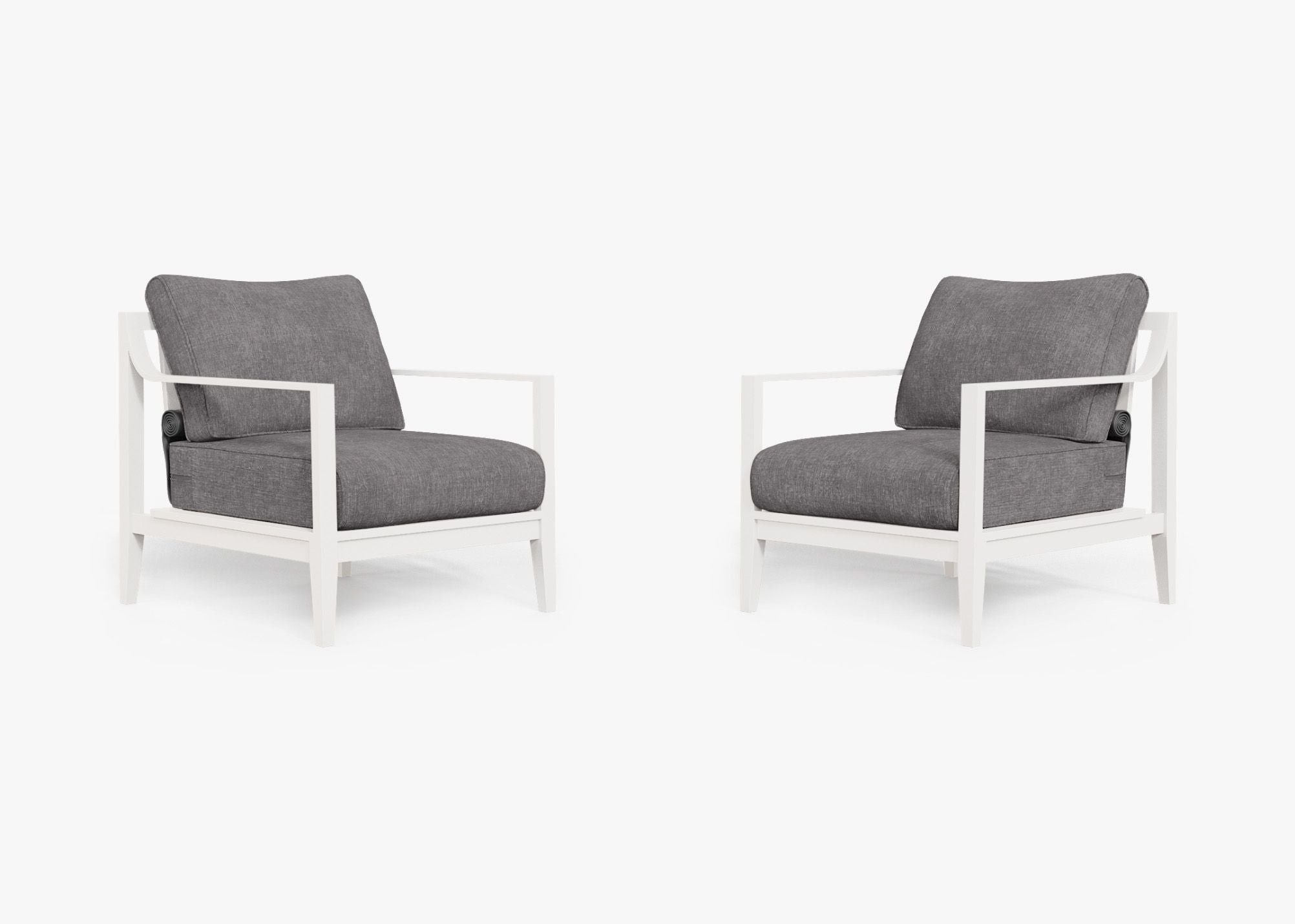 Ensemble de conversation fauteuil d'extérieur en aluminium blanc