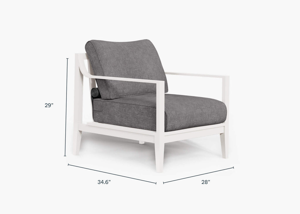 Fauteuil d'extérieur en aluminium blanc