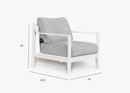 Fauteuil d'extérieur en aluminium blanc