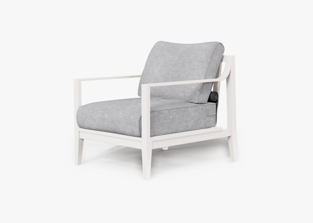 Fauteuil d'extérieur en aluminium blanc