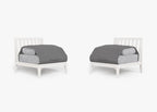 Ensemble de conversation de chaises de jardin sans accoudoirs en aluminium blanc