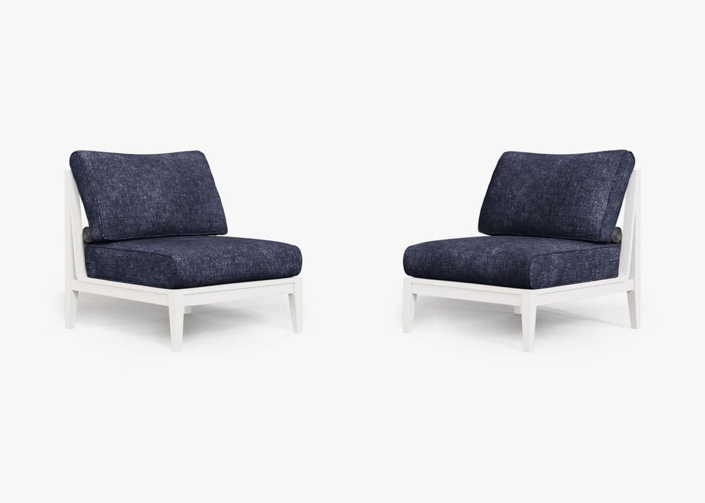 Ensemble de conversation de chaises de jardin sans accoudoirs en aluminium blanc