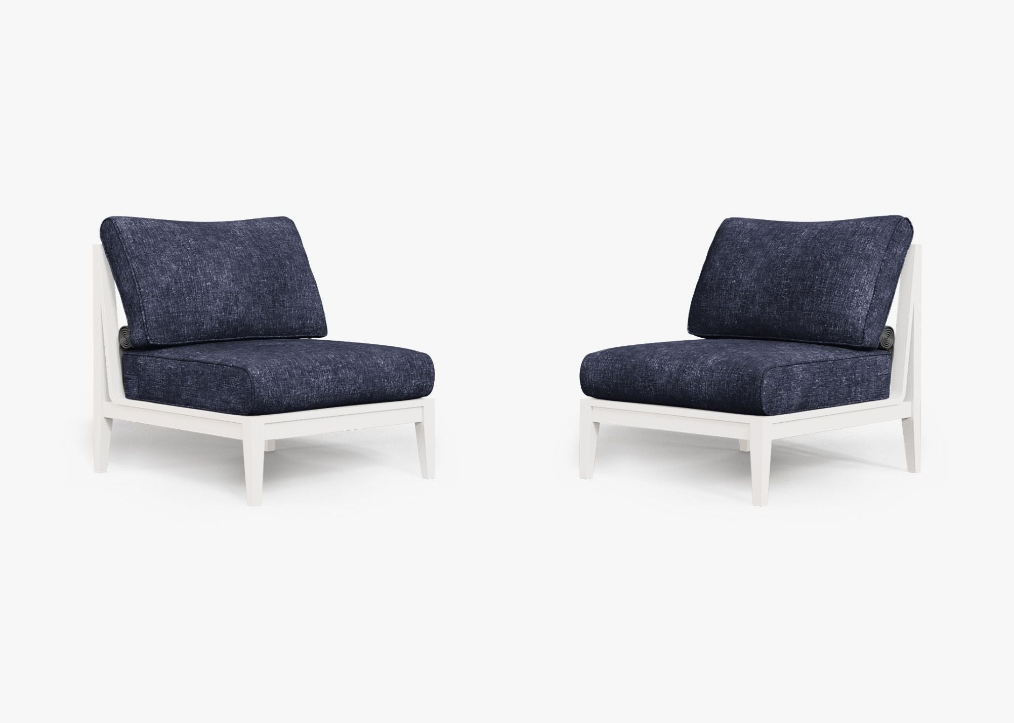 Ensemble de conversation de chaises de jardin sans accoudoirs en aluminium blanc