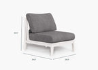 Chaise d'extérieur sans accoudoirs en aluminium blanc