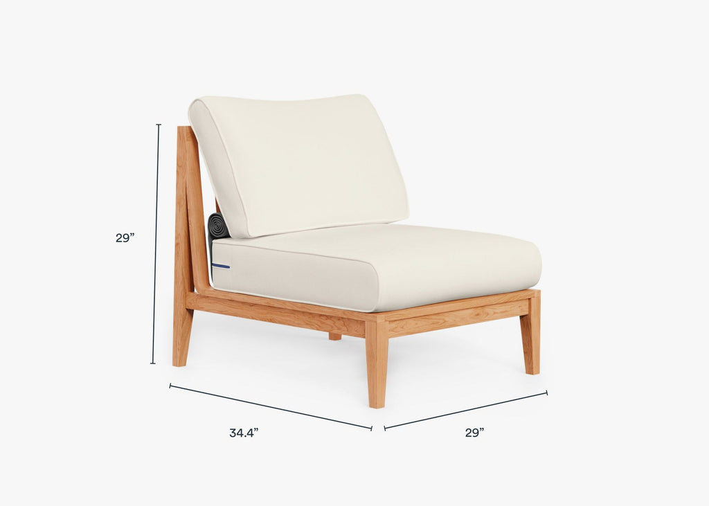 Chaise d'extérieur sans accoudoirs en teck