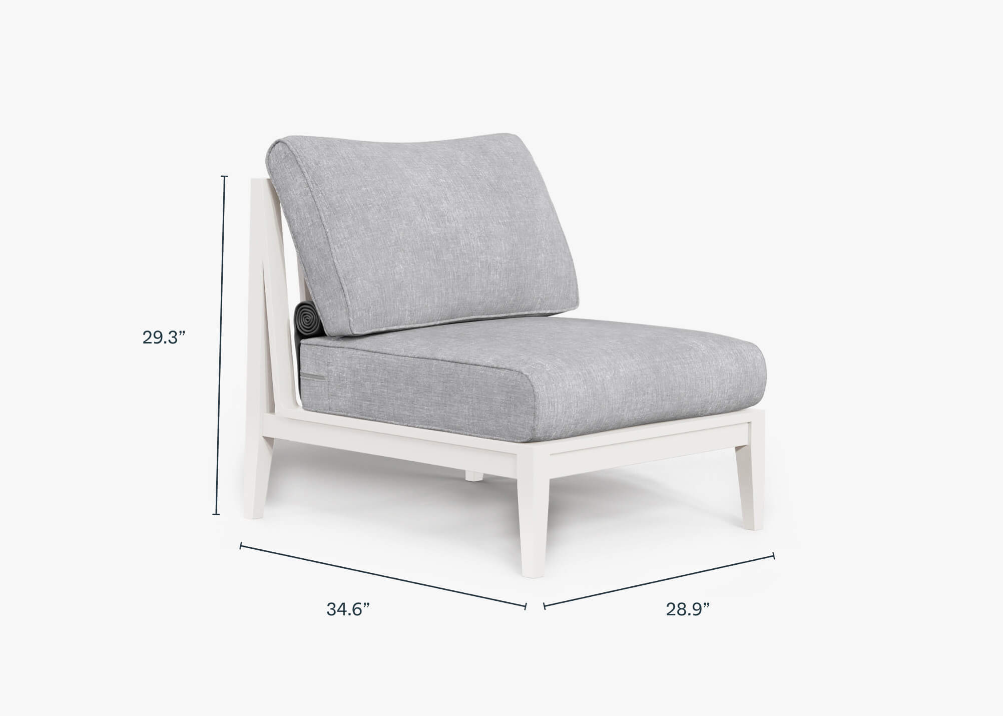 Chaise d'extérieur sans accoudoirs en aluminium blanc