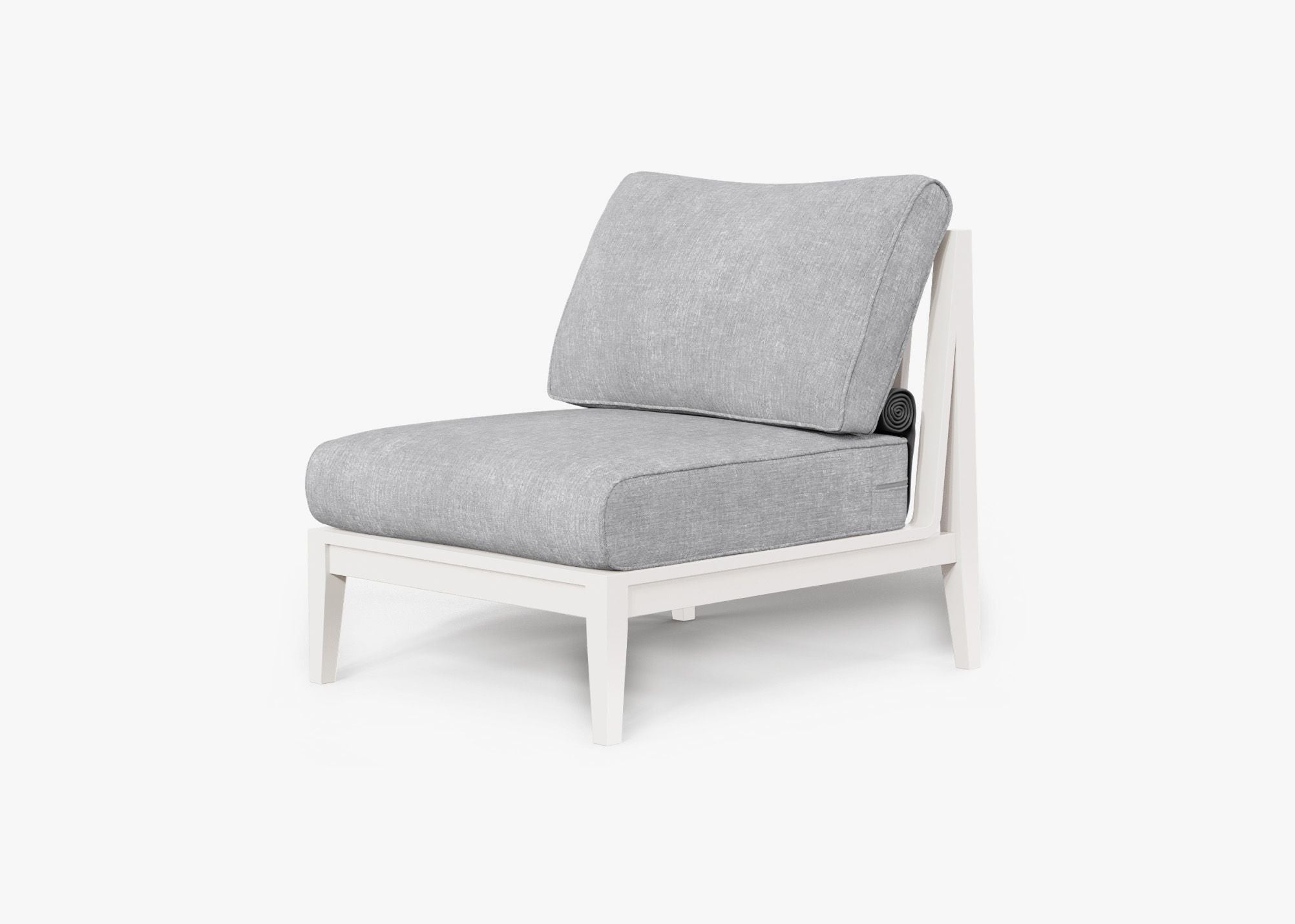 Chaise d'extérieur sans accoudoirs en aluminium blanc