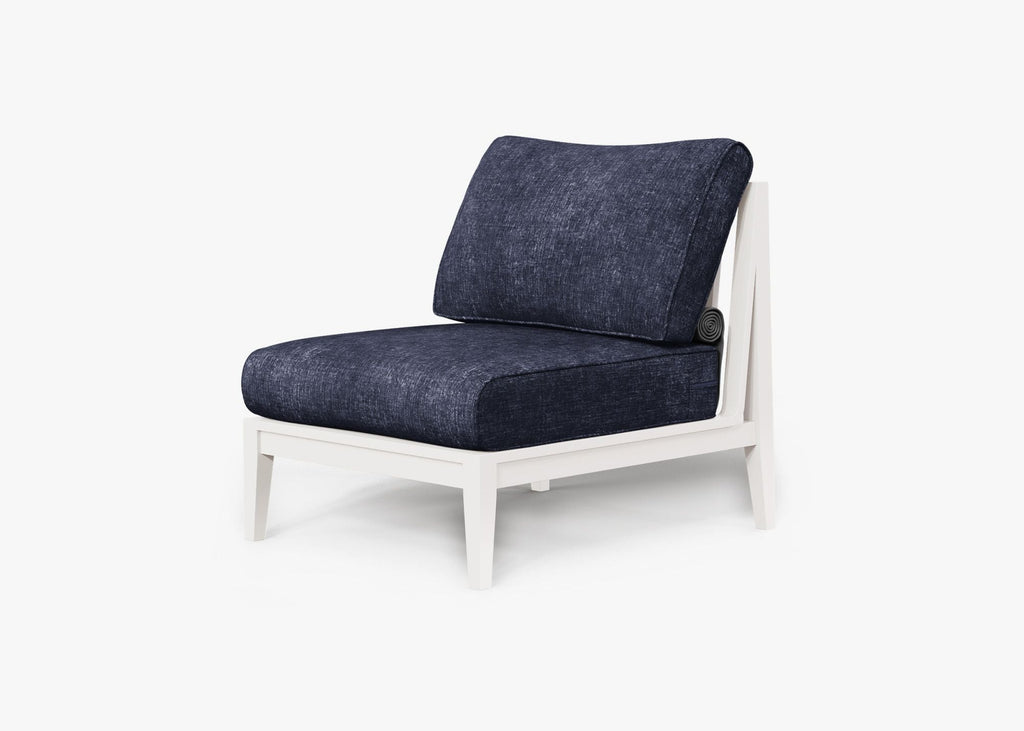 Chaise d'extérieur sans accoudoirs en aluminium blanc