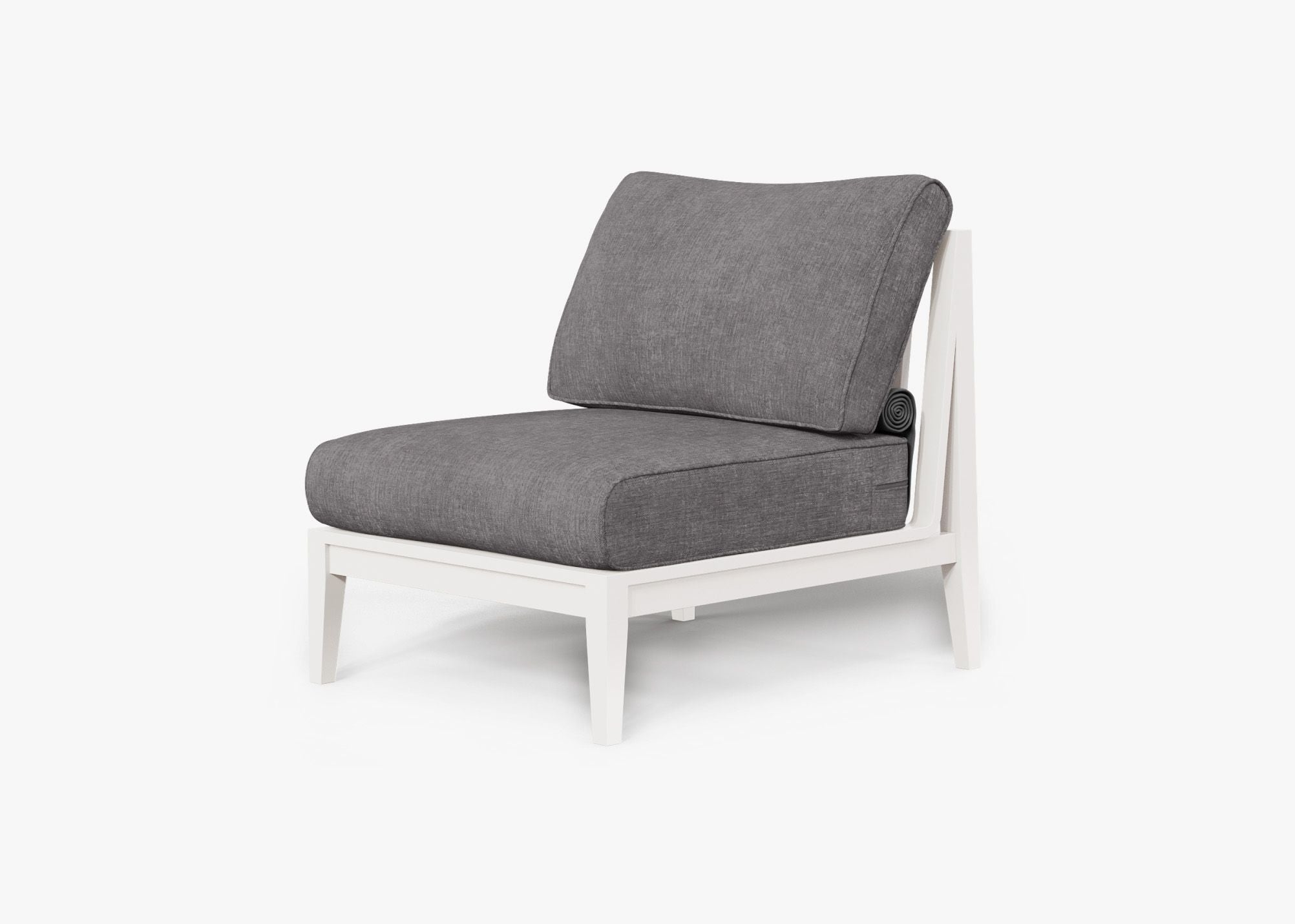 Chaise d'extérieur sans accoudoirs en aluminium blanc