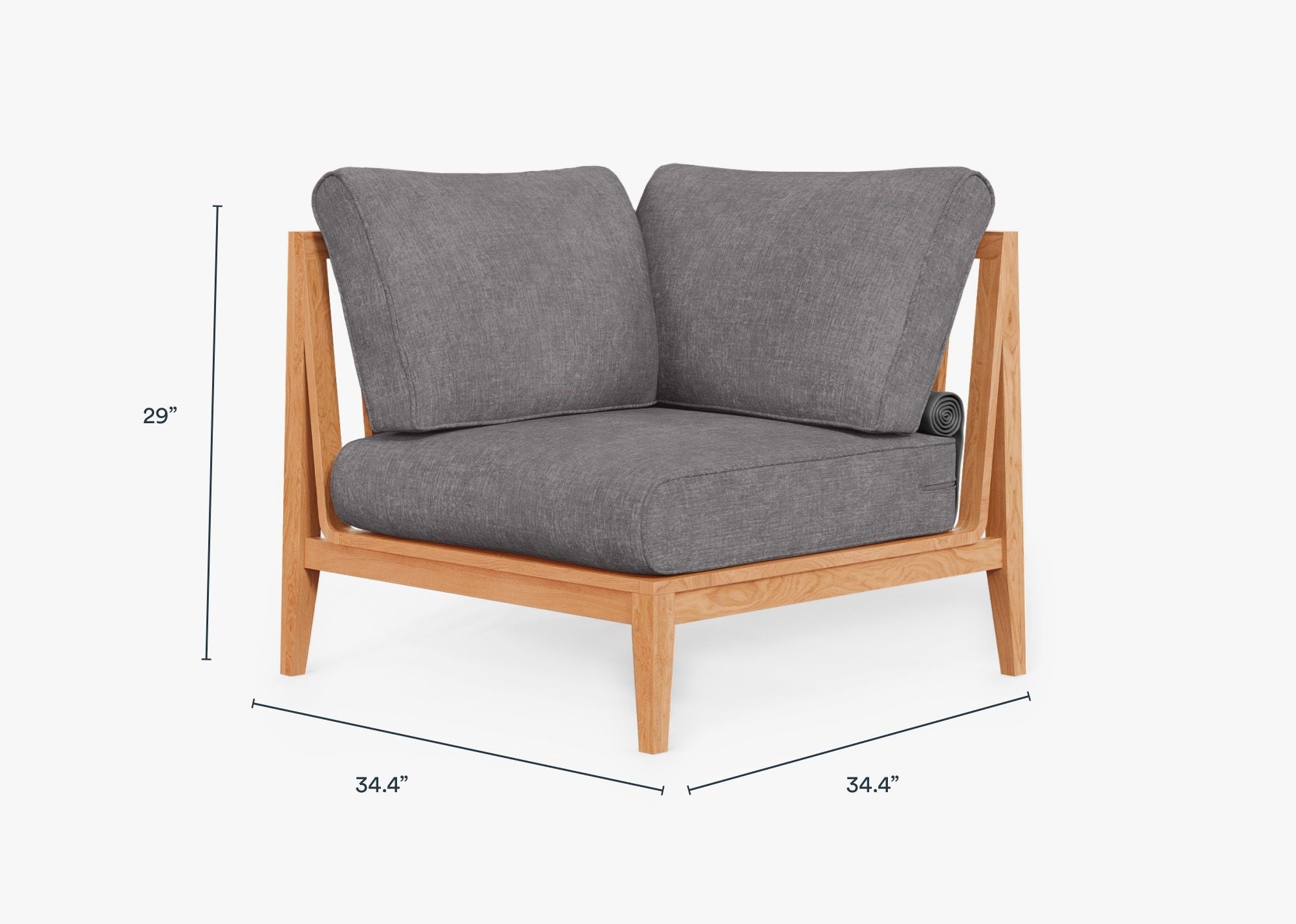 Fauteuil d'angle d'extérieur en teck - Droite