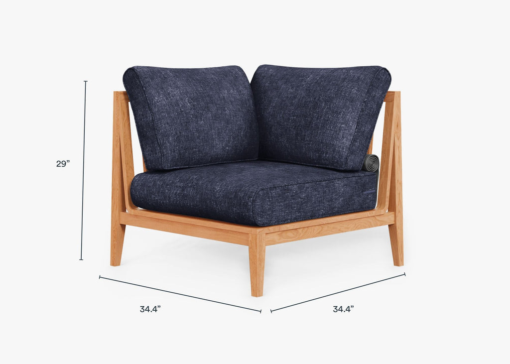 Fauteuil d'angle d'extérieur en teck - Droite