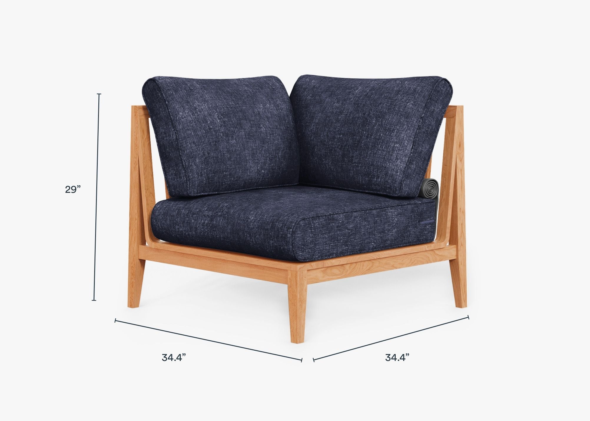 Fauteuil d'angle d'extérieur en teck - Droite