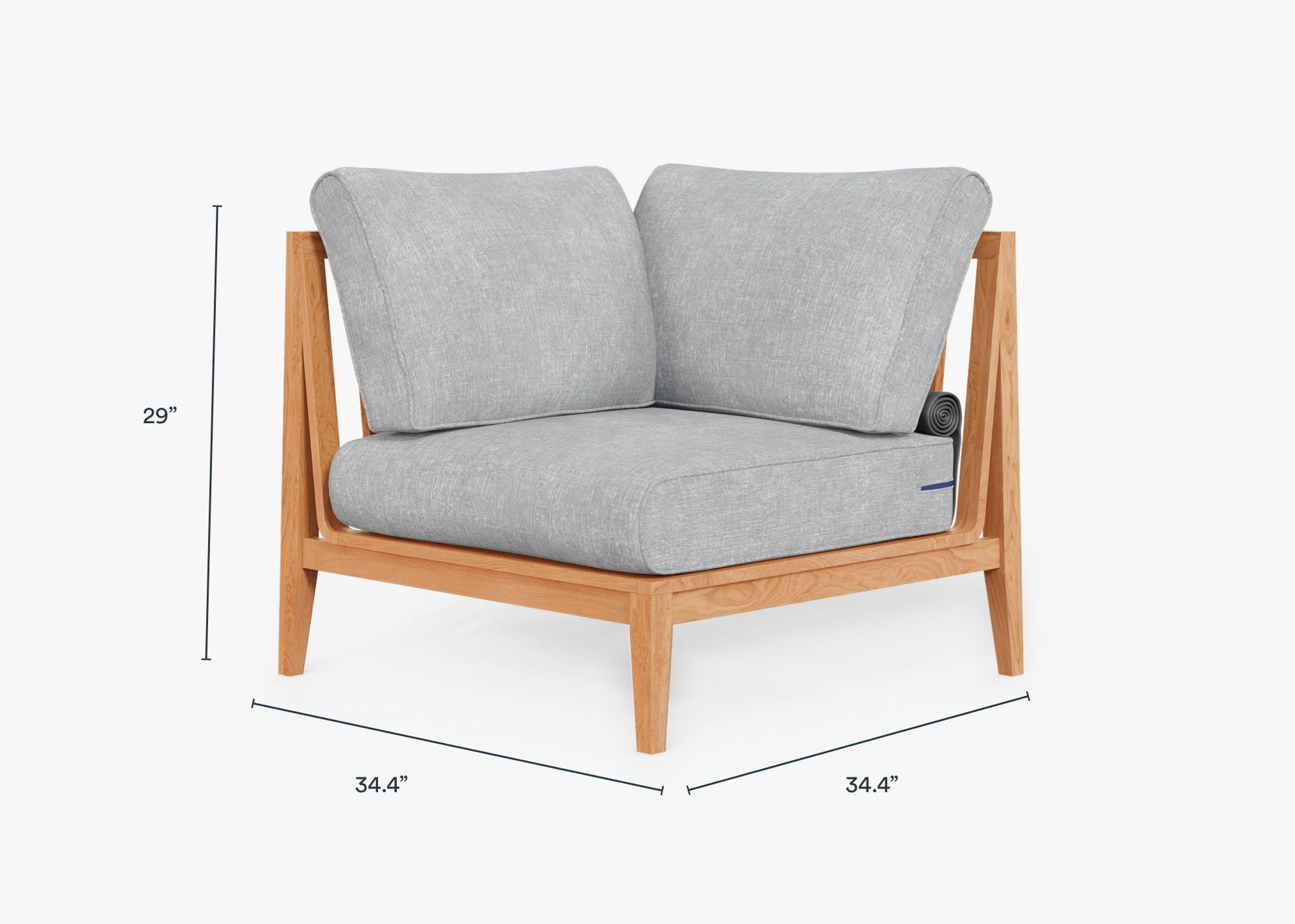 Fauteuil d'angle d'extérieur en teck - Droite