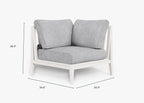 Chaise d'angle d'extérieur en aluminium blanc - Gauche