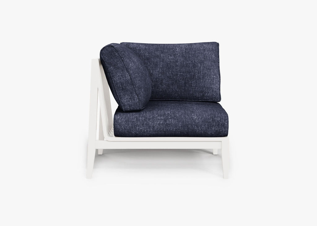 Chaise d'angle d'extérieur en aluminium blanc - Droite